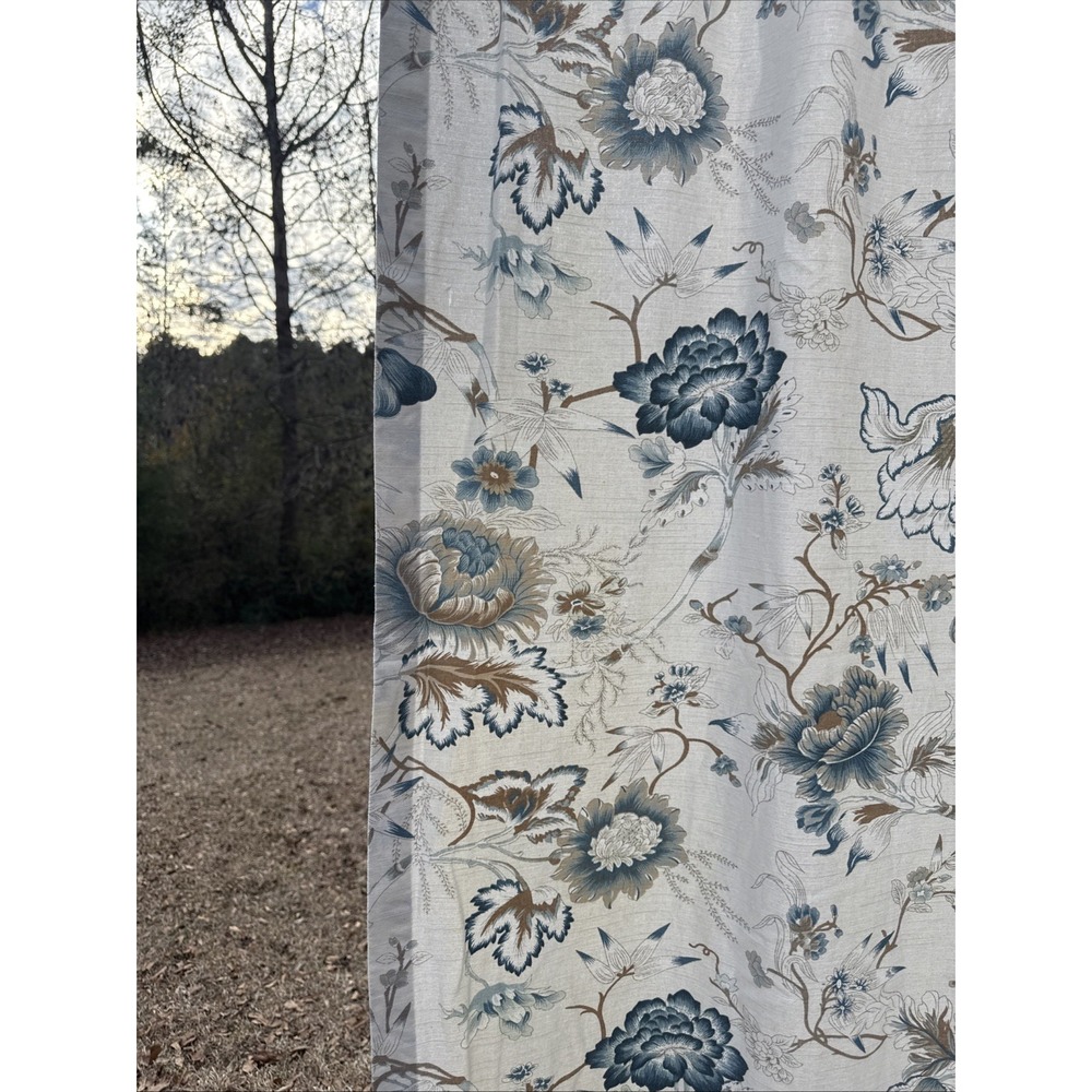 Custom Jcpenney Blue Caramel Floral On Ivory 51x78"
